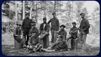Period Civil War photo Soldiers in camp